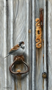 1050-Friend at the door - sparrow